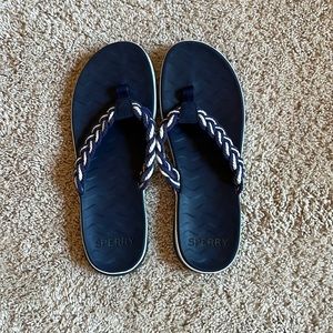 Blue Sperry Flip Flops